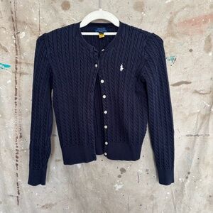 Polo by Ralph Lauren Navy Cable Knit Sweater